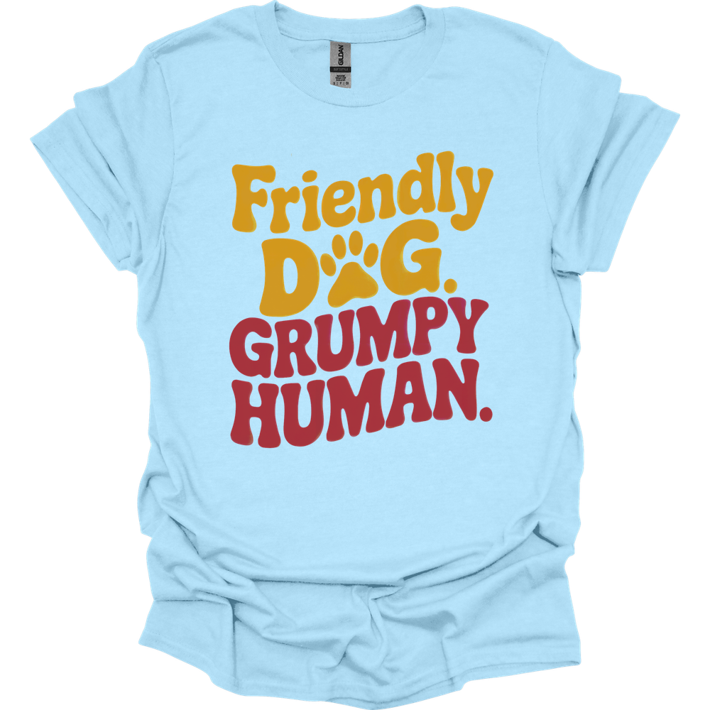 Grumpy Human T-Shirt - Light Blue
