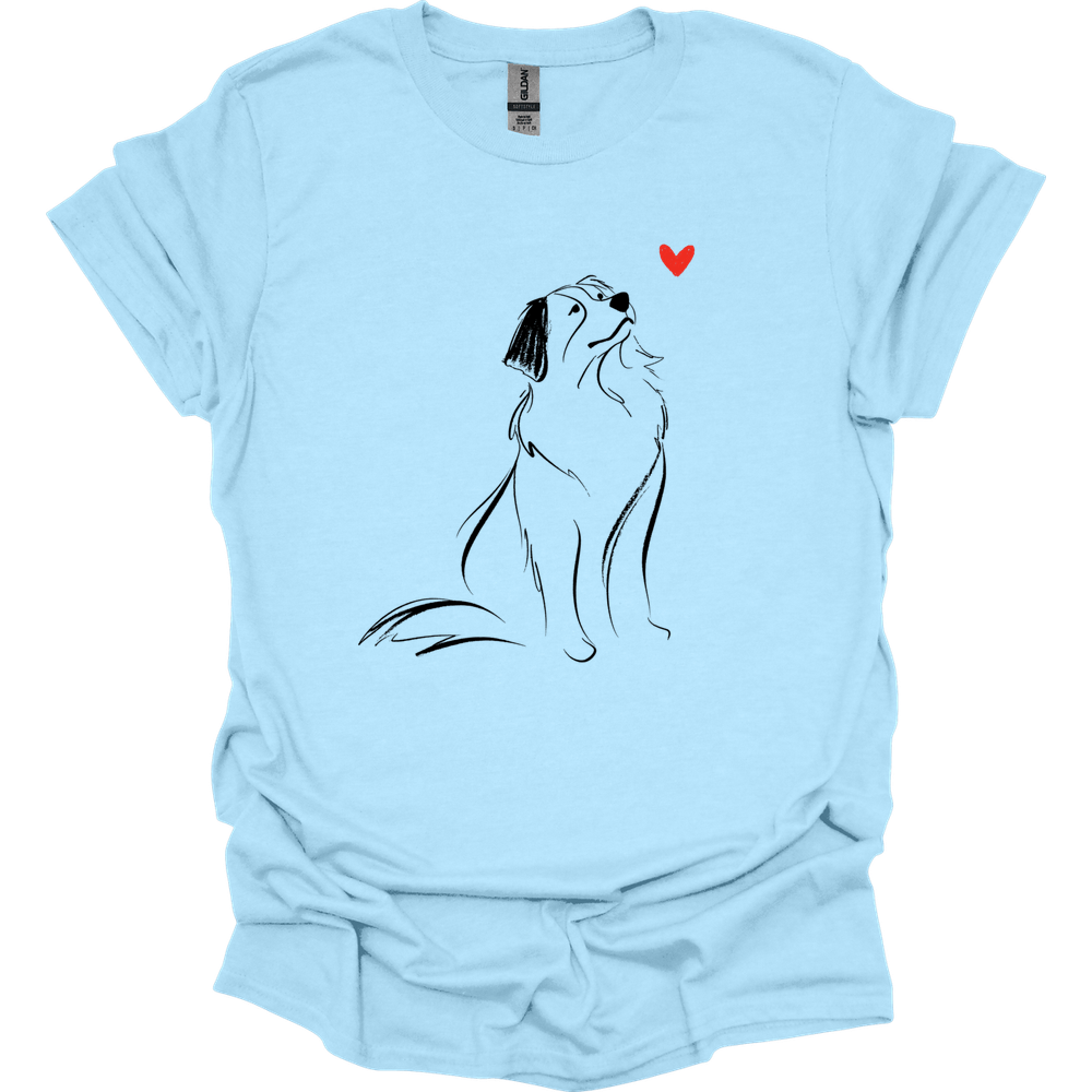 Bernese Mountain Dog - Sketch Dog T-Shirt - Light Blue