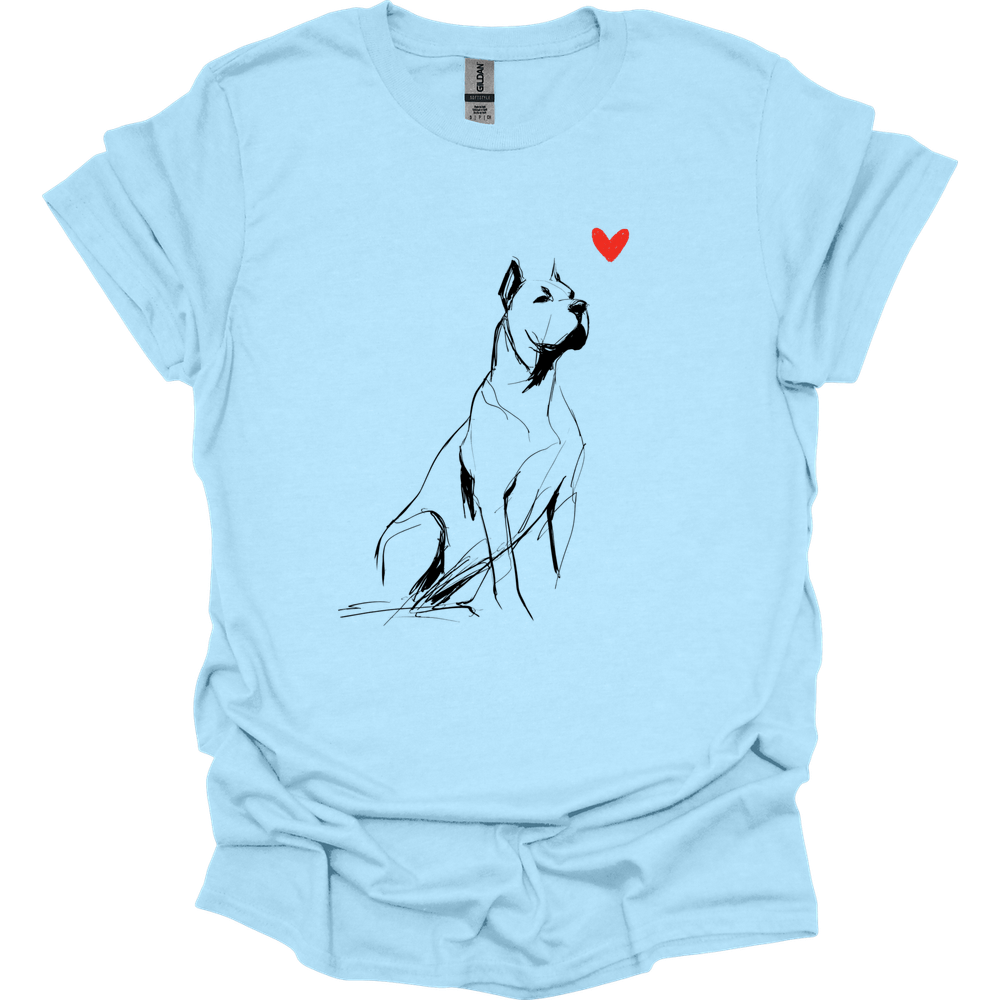 Cane Corso - Sketch Dog T-Shirt - Light Blue