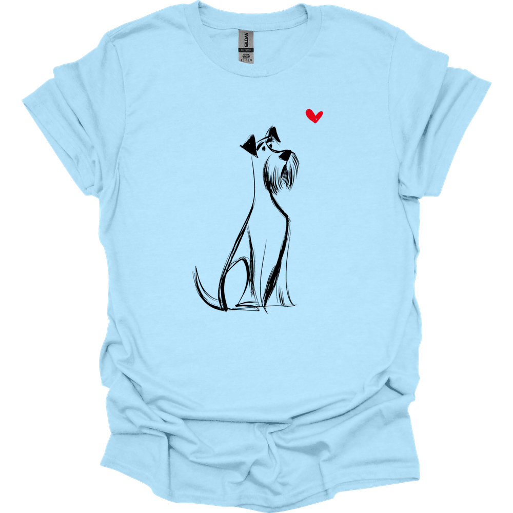 Giant Schnauzer - Sketch Dog T-Shirt - Light Blue