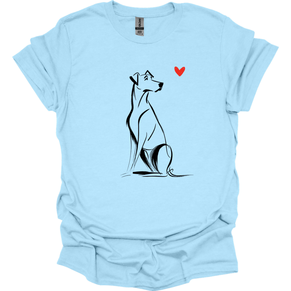 Rhodesian Ridgeback - Sketch Dog T-Shirt - Light Blue