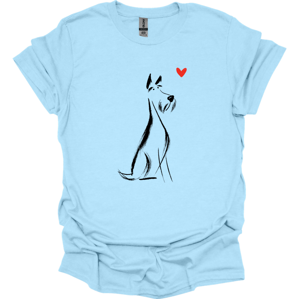 Kerry Blue Terrier - Sketch Dog T-Shirt - Light Blue