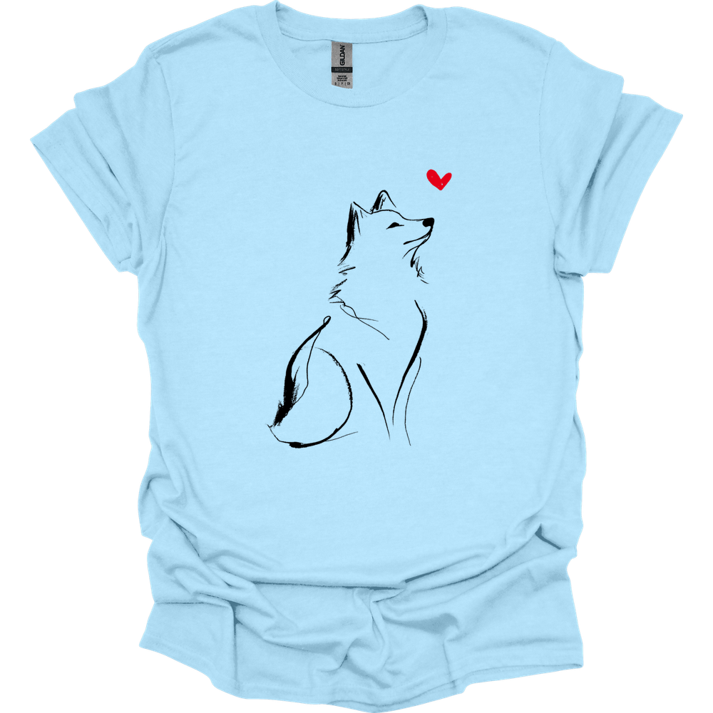 Shiba Inu - Sketch Dog T-Shirt - Light Blue