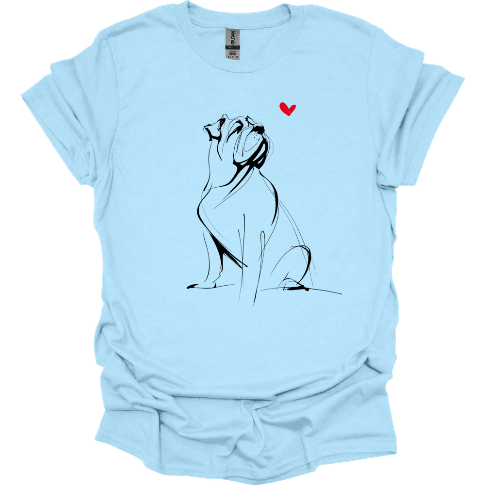 Mastiff - Sketch Dog T-Shirt - Light Blue