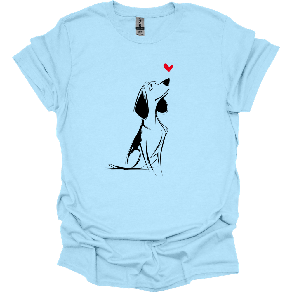 Beagle - Sketch Dog T-Shirt - Light Blue