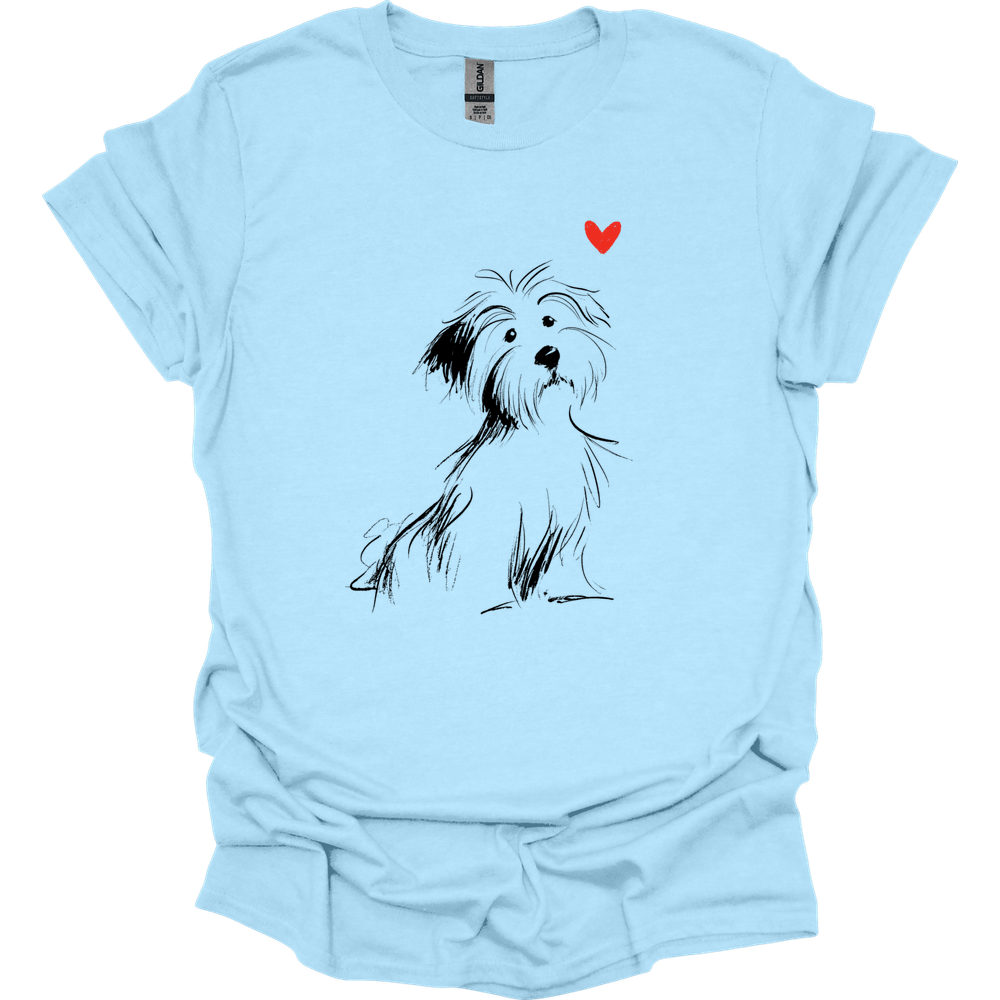 Havanese - Sketch Dog T-Shirt - Light Blue