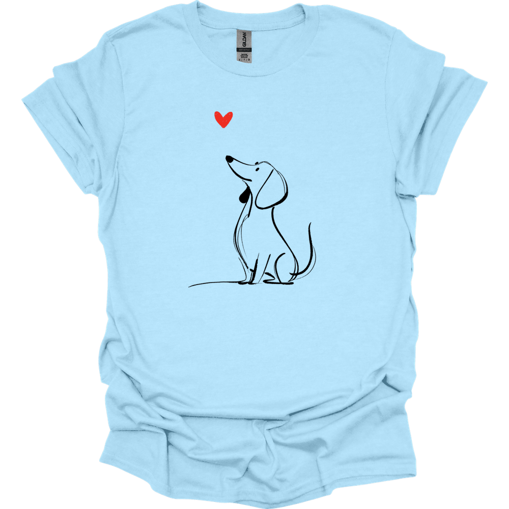 Dachshund - Sketch Dog T-Shirt - Light Blue