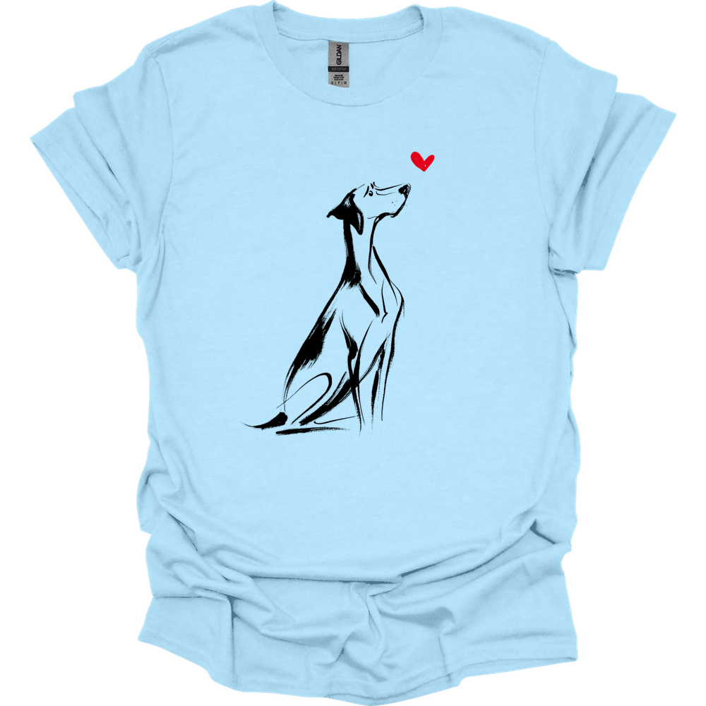German Shorthaired Pointer - Sketch Dog T-Shirt - Light Blue
