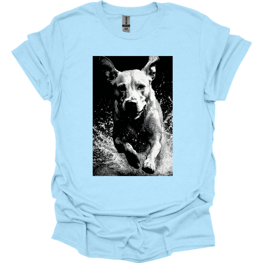 Labrador - Puddle Dog T-Shirt - Light Blue