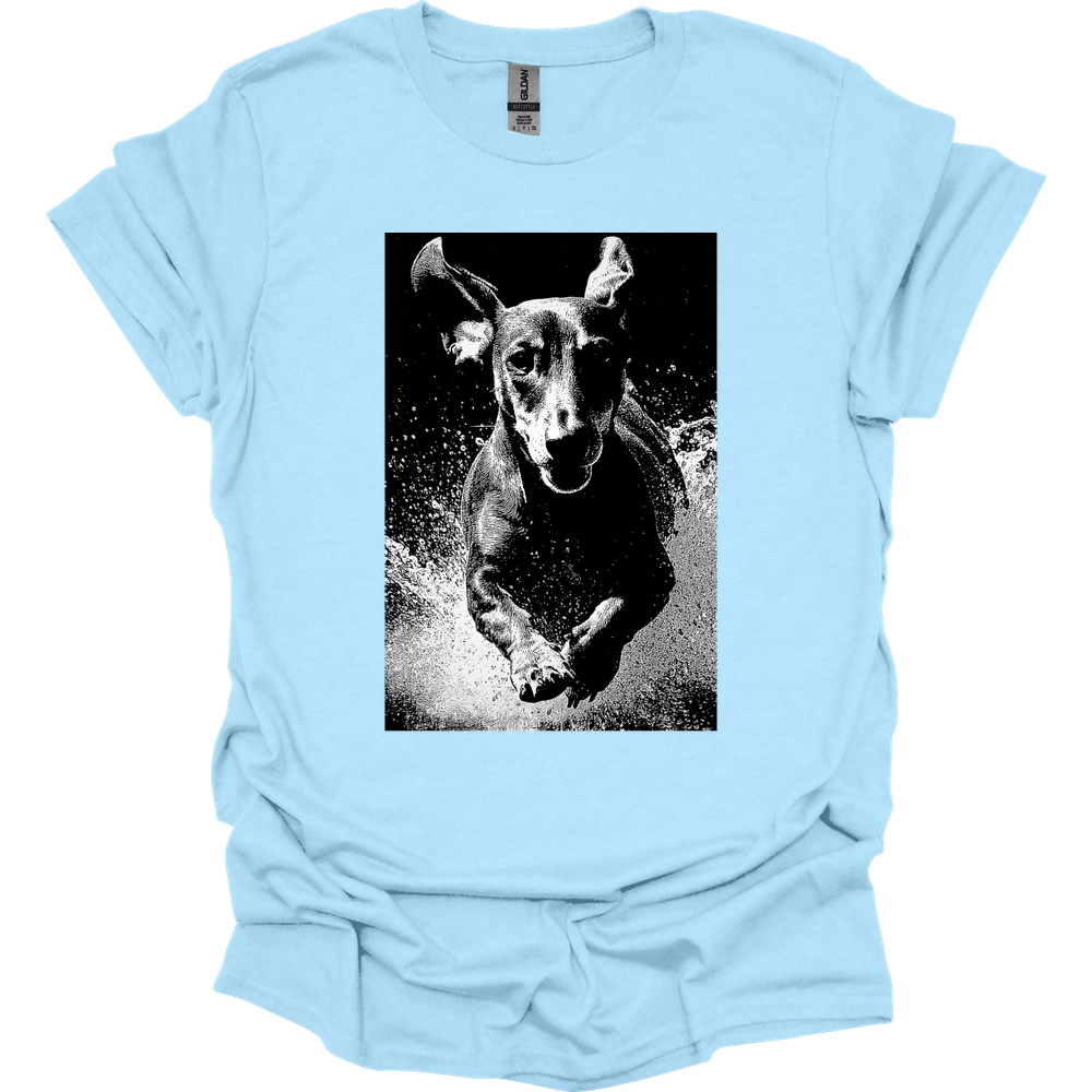 Dachshund - Puddle Dog T-Shirt - Light Blue