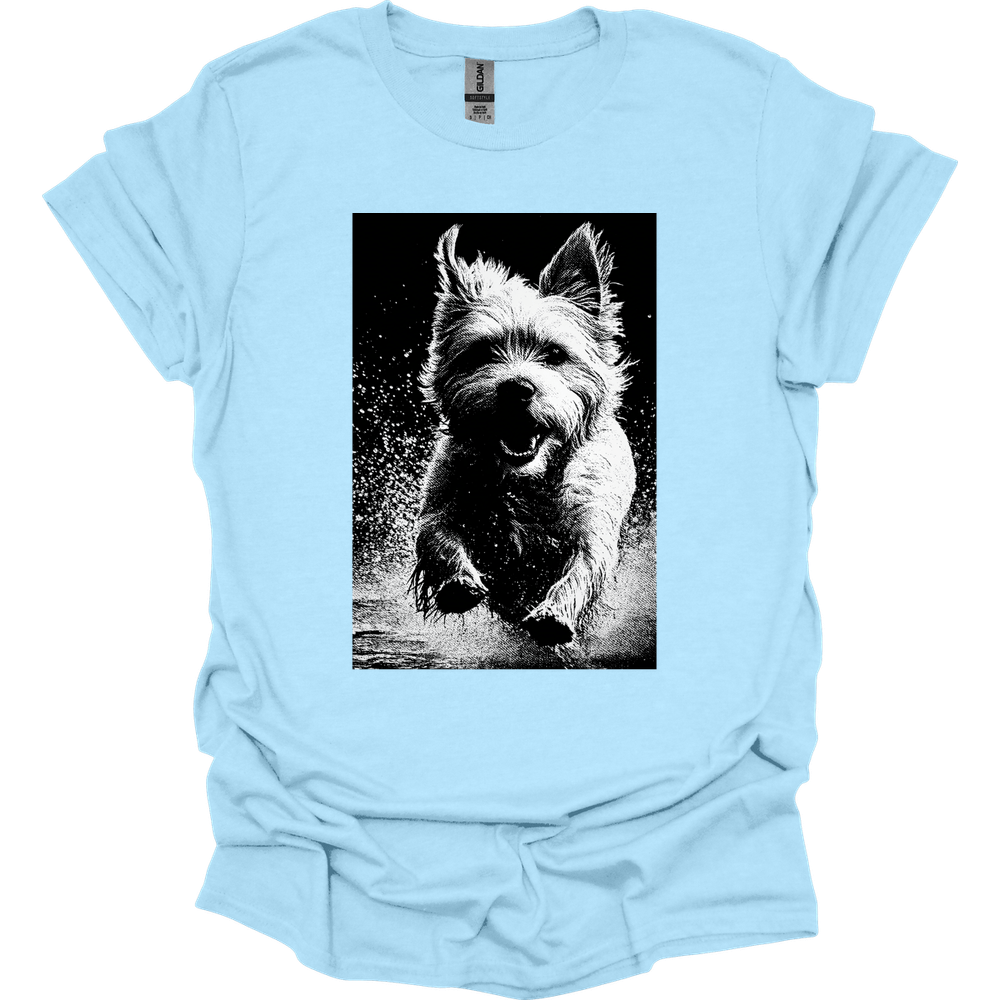 Yorkshire Terrier - Puddle Dog T-Shirt - Light Blue