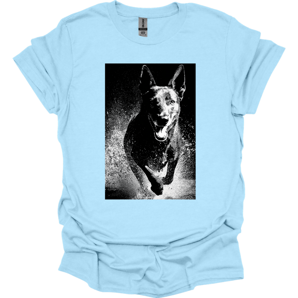 Dutch Shepherd - Puddle Dog T-Shirt - Light Blue