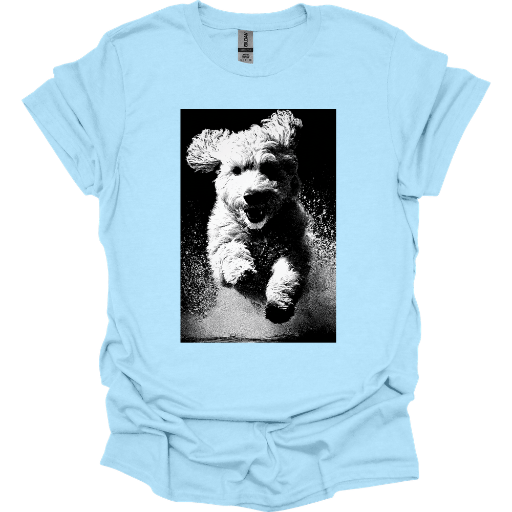 Golden Doodle - Puddle Dog T-Shirt - Light Blue