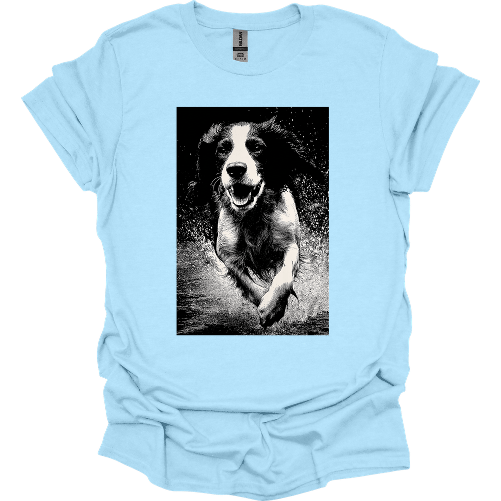 English Springer Spaniel - Puddle Dog T-Shirt - Light Blue