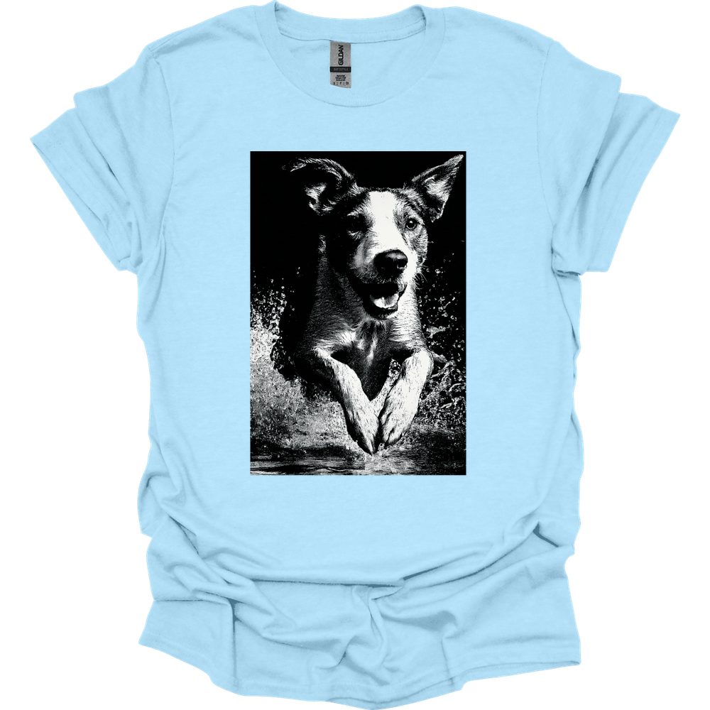 Brittany - Puddle Dog T-Shirt - Light Blue