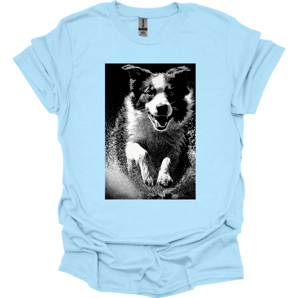 Australian Shepherd - Puddle Dog T-Shirt - Light Blue