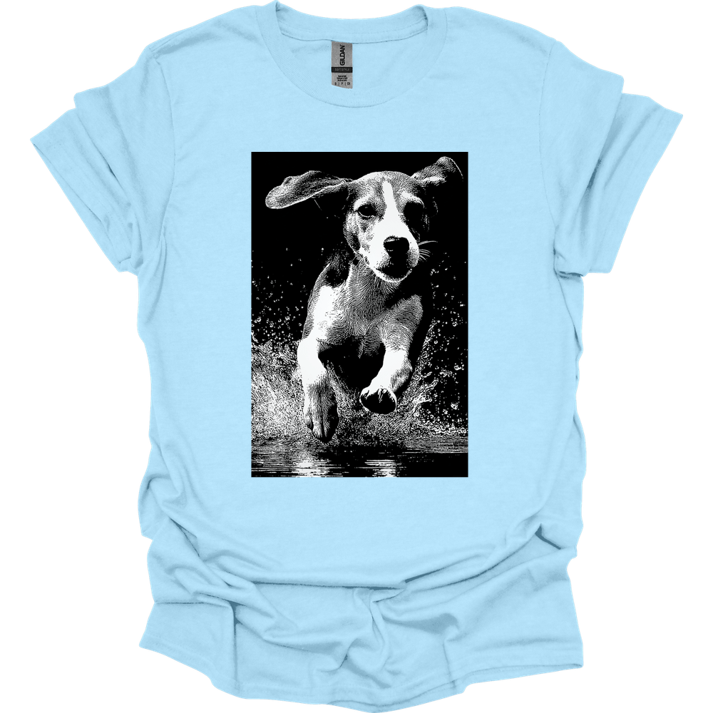 Beagle - Puddle Dog T-Shirt - Light Blue