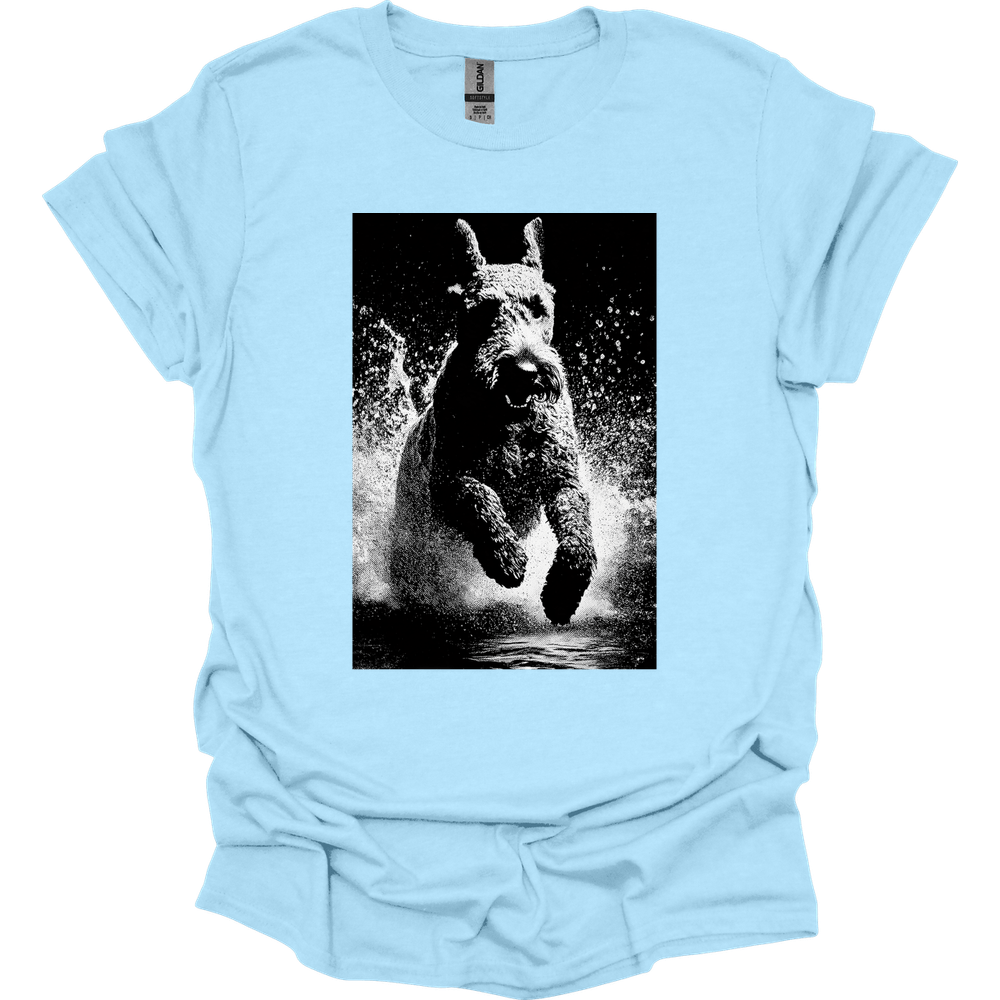 Kerry Blue Terrier - Puddle Dog T-Shirt - Light Blue