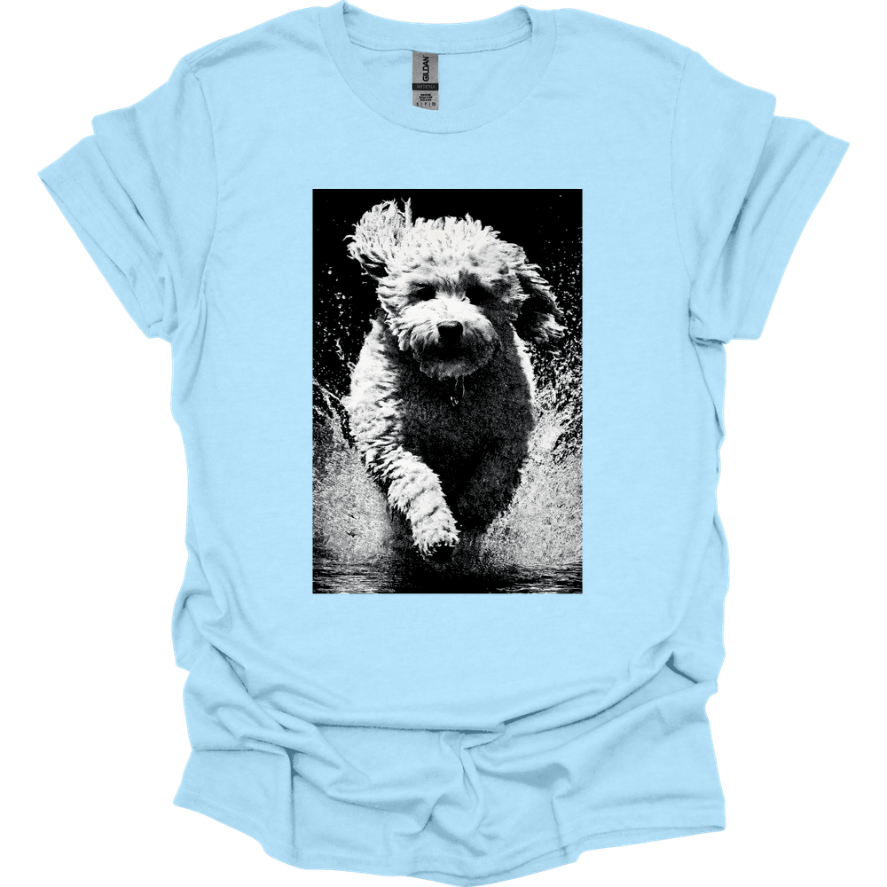Bichon Frise - Puddle Dog T-Shirt - Light Blue