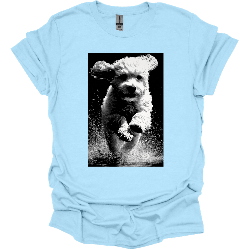 Cavapoo - Puddle Dog T-Shirt - Light Blue