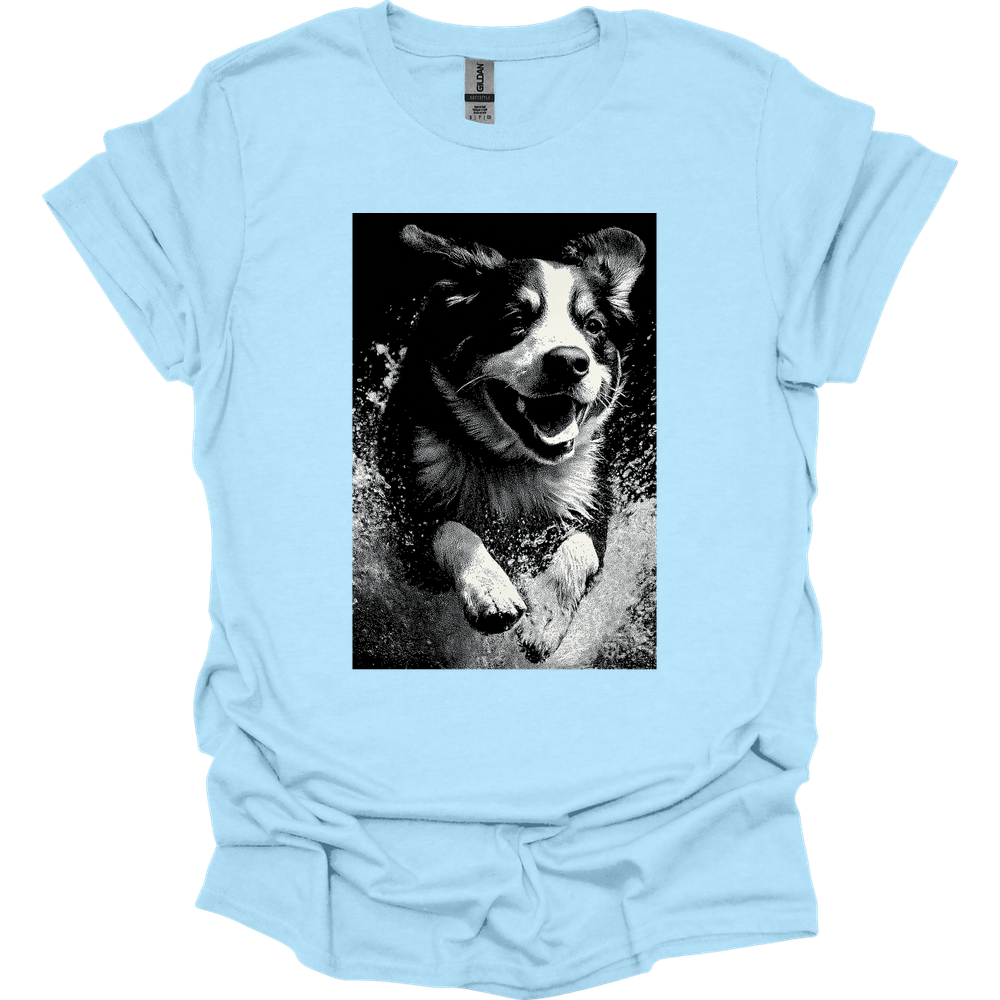 Bernese Mountain Dog - Puddle Dog T-Shirt - Light Blue