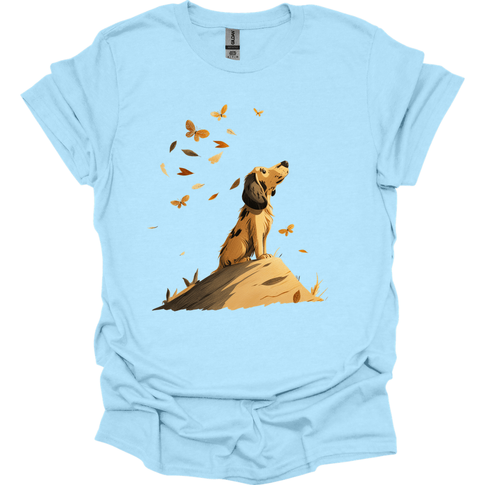 Basset Hound - Fall Dog T-Shirt - Light Blue