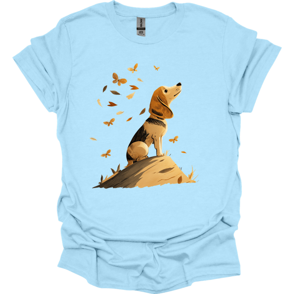 Beagle - Fall Dog T-Shirt - Light Blue