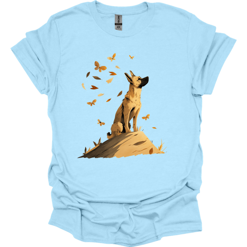 Beligian Malinois - Fall Dog T-Shirt - Light Blue