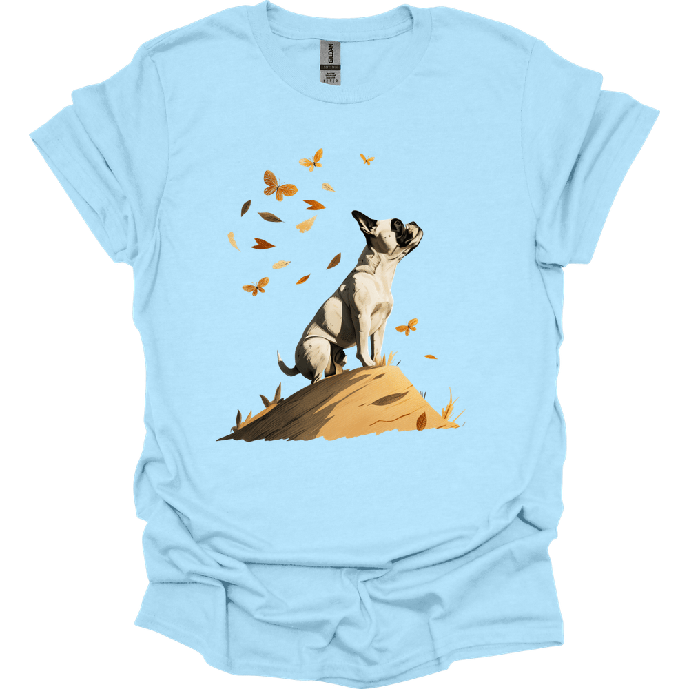 Boston Terrier - Fall Dog T-Shirt - Light Blue