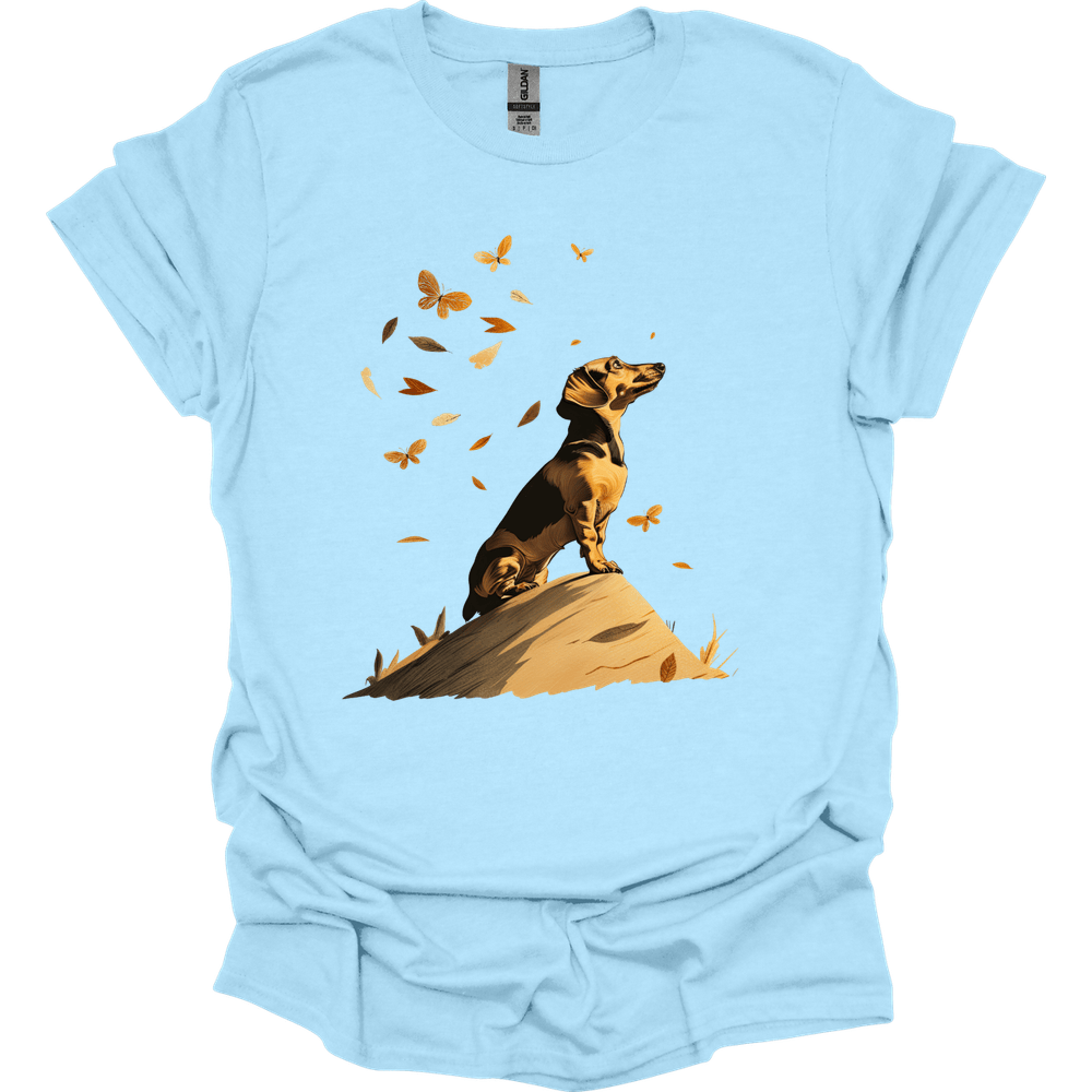 Dachshund - Fall Dog T-Shirt - Light Blue