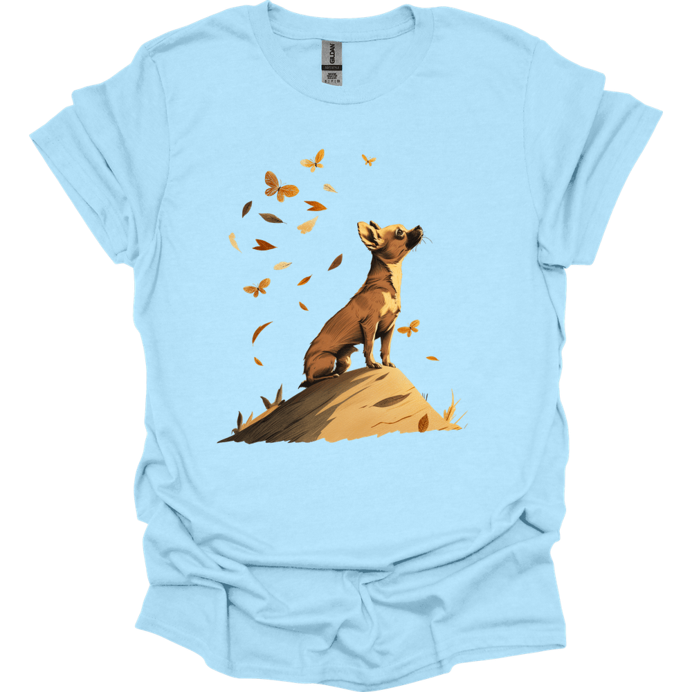 Chihuahua - Fall Dog T-Shirt - Light Blue
