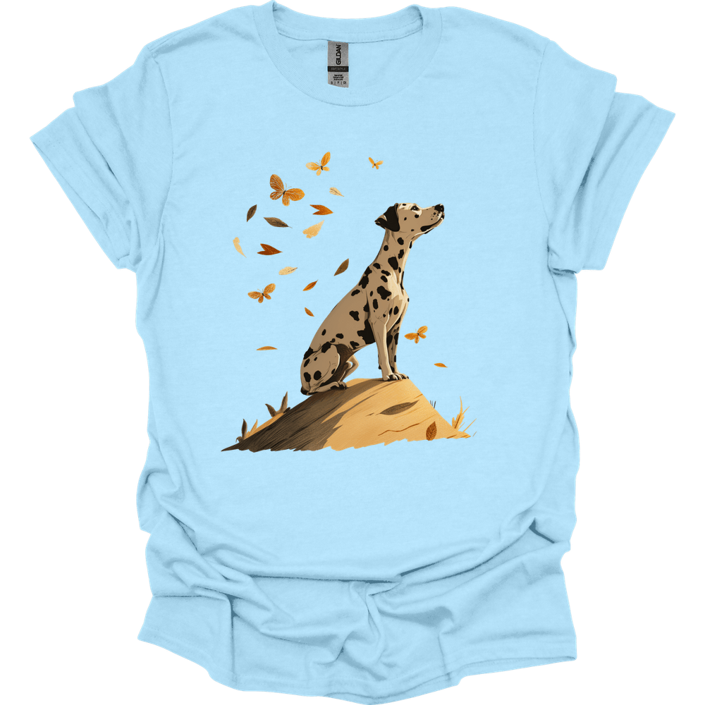 Dalmatian - Fall Dog T-Shirt - Light Blue