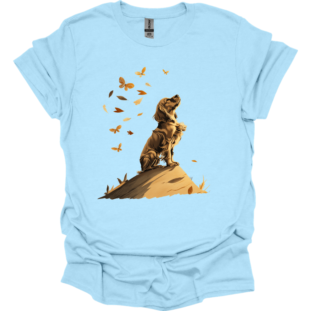 Cocker Spaniel - Fall Dog T-Shirt - Light Blue