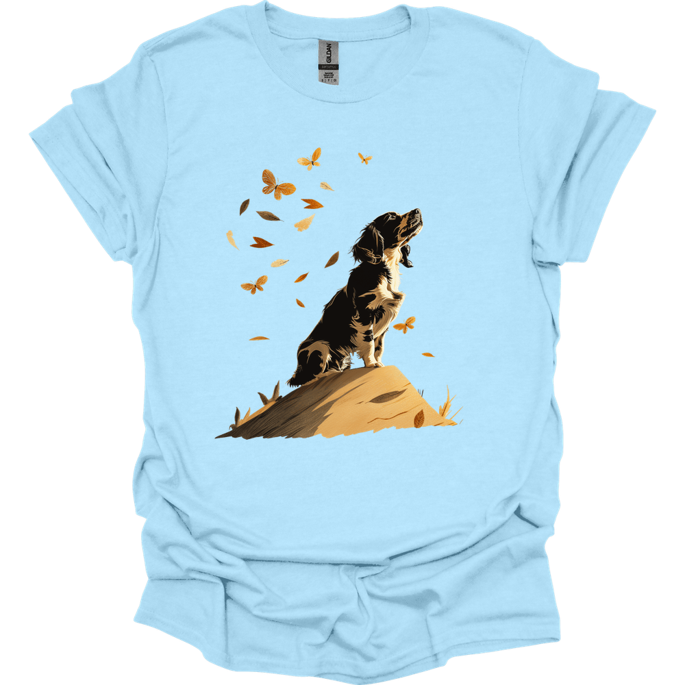 English Springer Spaniel - Fall Dog T-Shirt - Light Blue