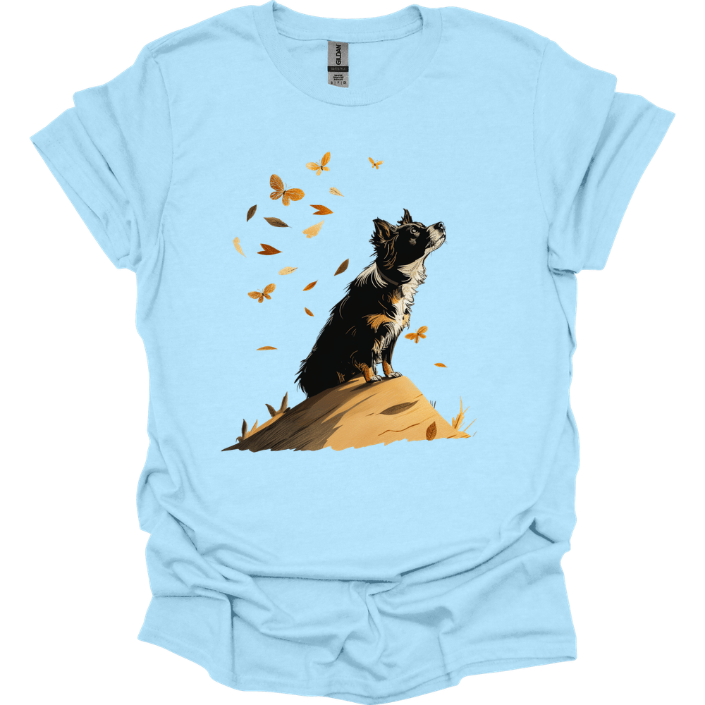 Miniature American Shepherd - Fall Dog T-Shirt - Light Blue