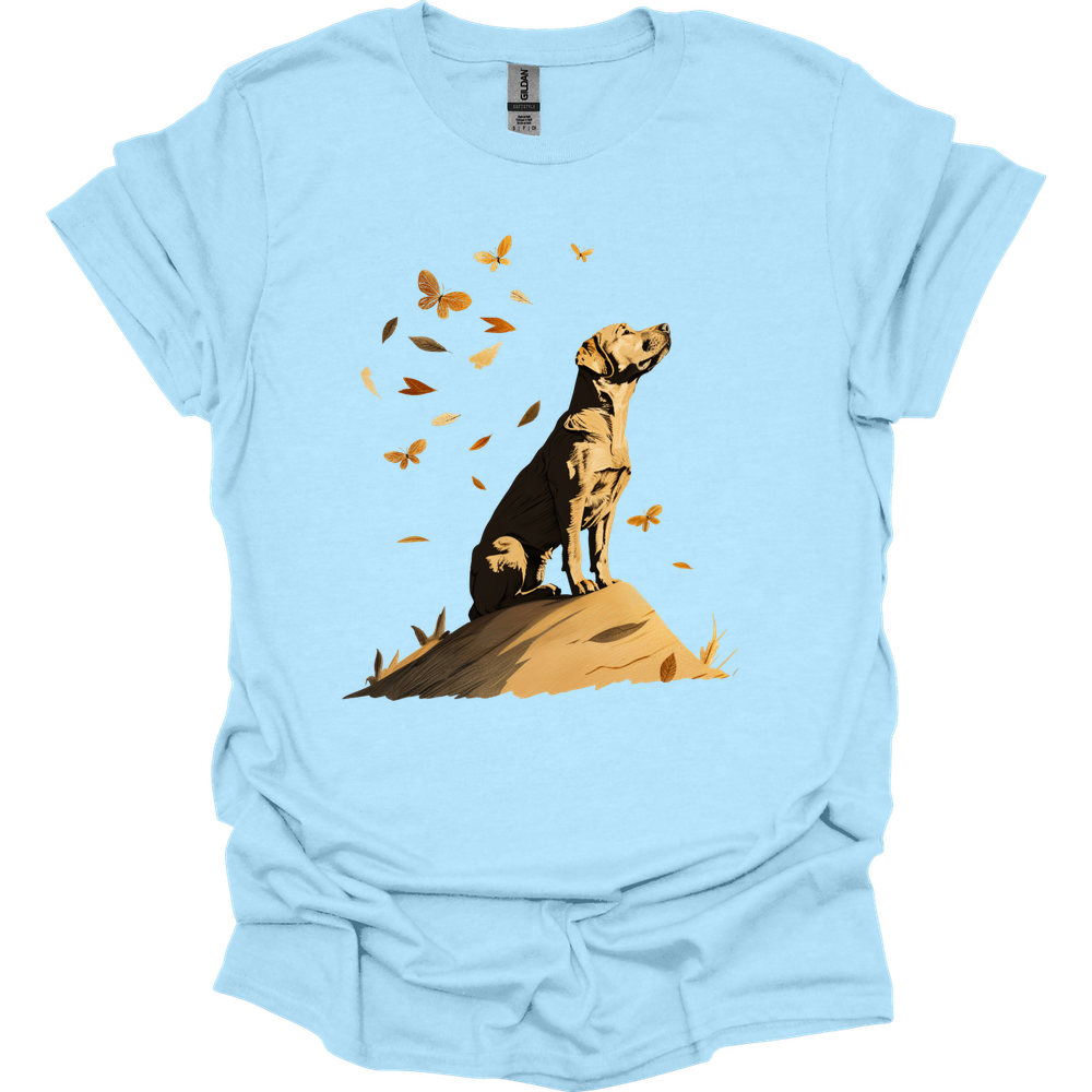 Labrador - Fall Dog T-Shirt - Light Blue