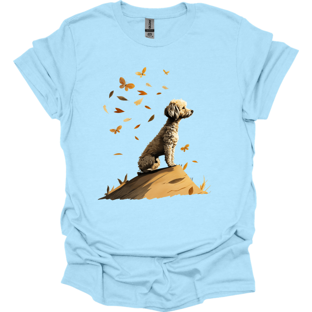 Poodle - Fall Dog T-Shirt - Light Blue
