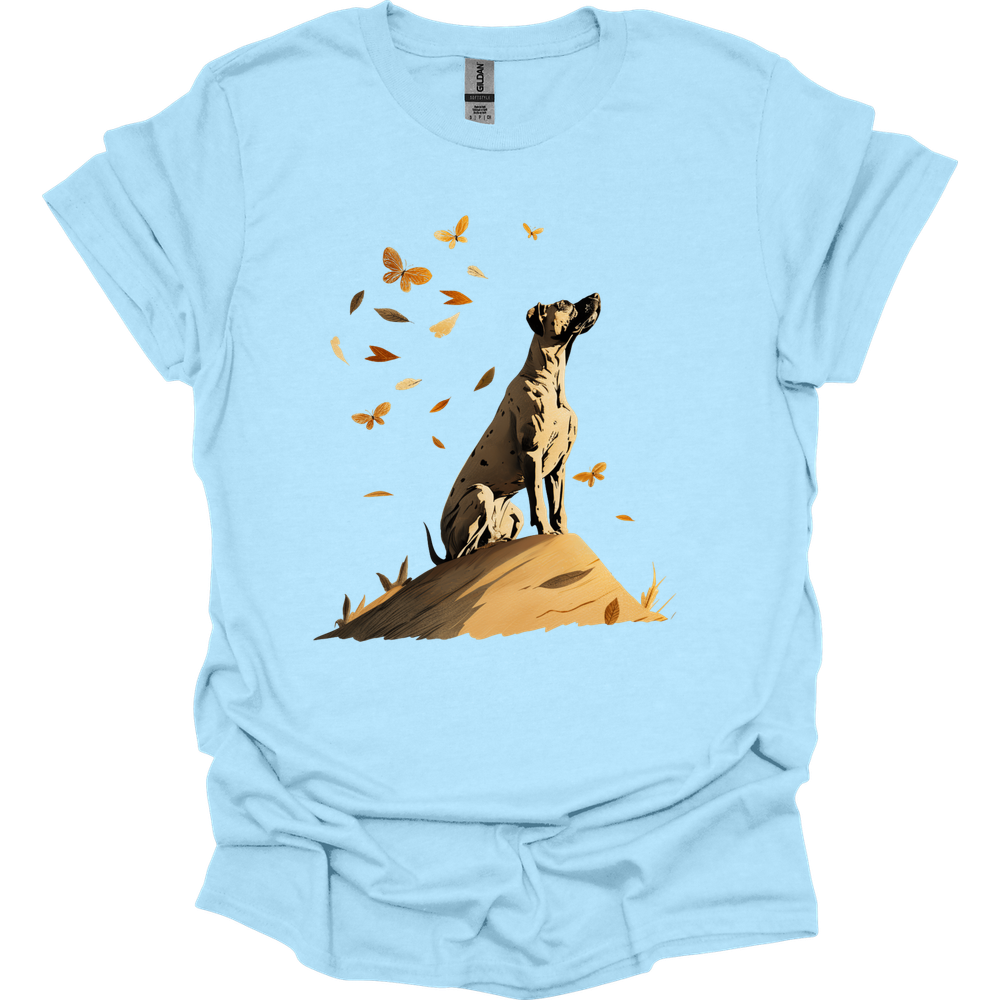 Great Dane - Fall Dog T-Shirt - Light Blue