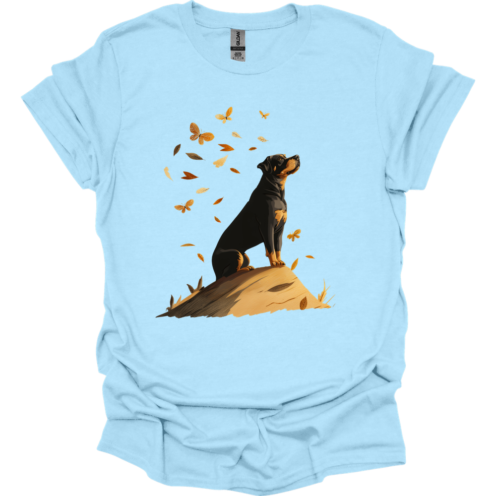 Rottweiler - Fall Dog T-Shirt - Light Blue