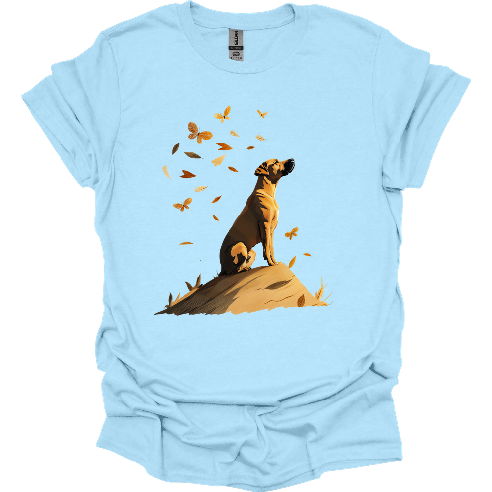 Rhodesian Ridgeback - Fall Dog T-Shirt - Light Blue
