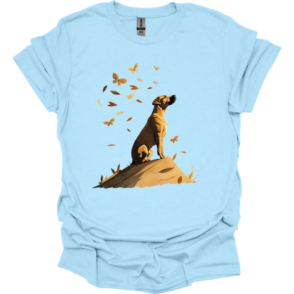 Rhodesian Ridgeback - Fall Dog T-Shirt - Light Blue