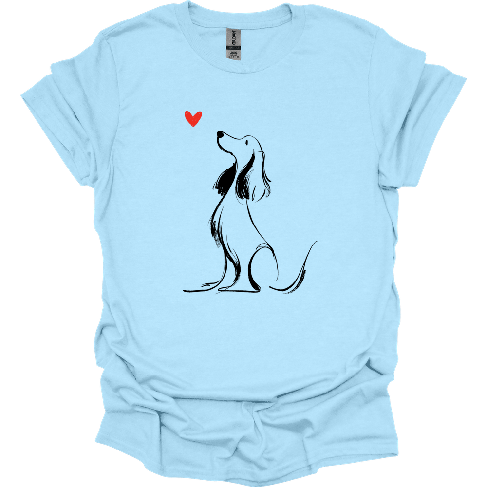 Cocker Spaniel - Sketch Dog T-Shirt - Light Blue