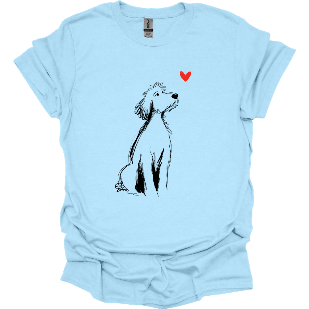 Golden Doodle - Sketch Dog T-Shirt - Light Blue