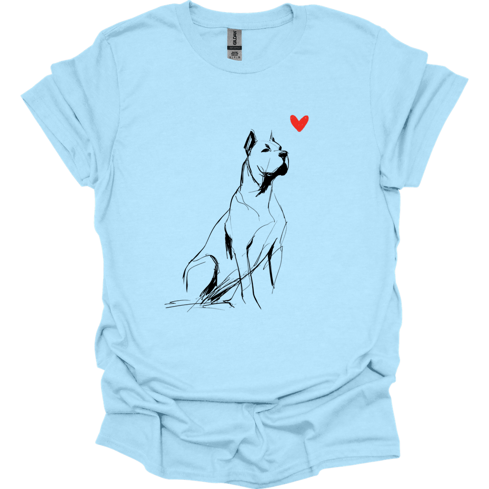 Cane Corso - Sketch Dog T-Shirt - Light Blue