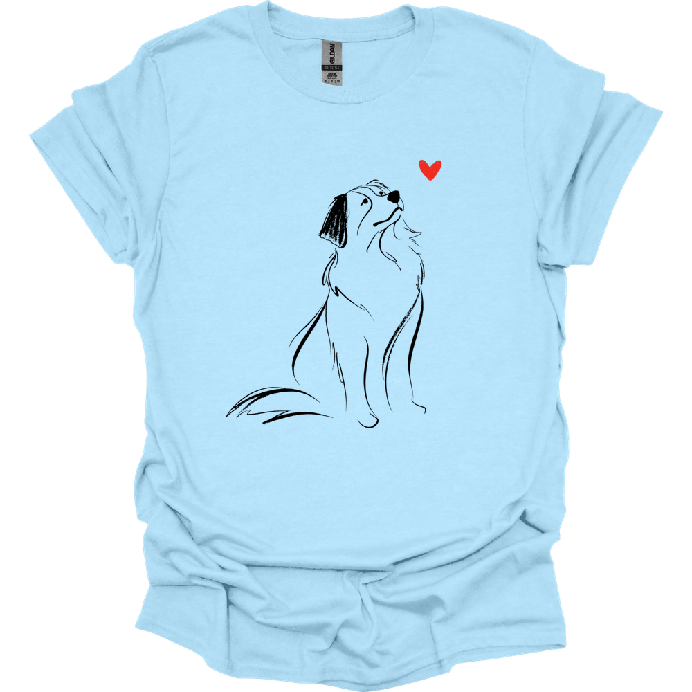 Bernese Mountain Dog - Sketch Dog T-Shirt - Light Blue