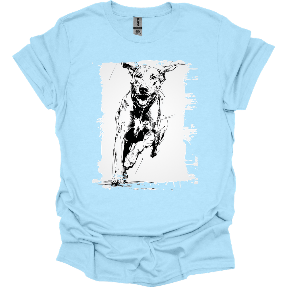 Rhodesian Ridgeback - Running Dog T-Shirt - Light Blue