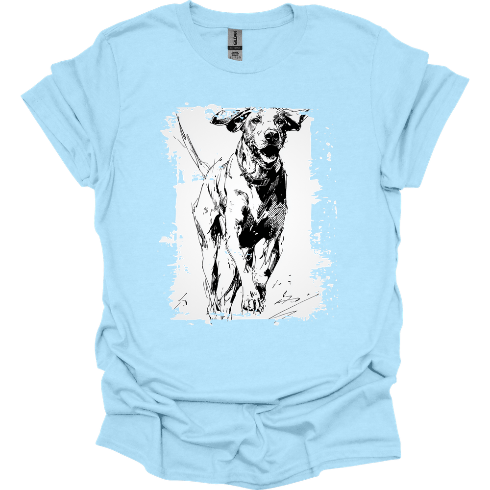 German Shorthaired Pointer - Running Dog T-Shirt - Light Blue