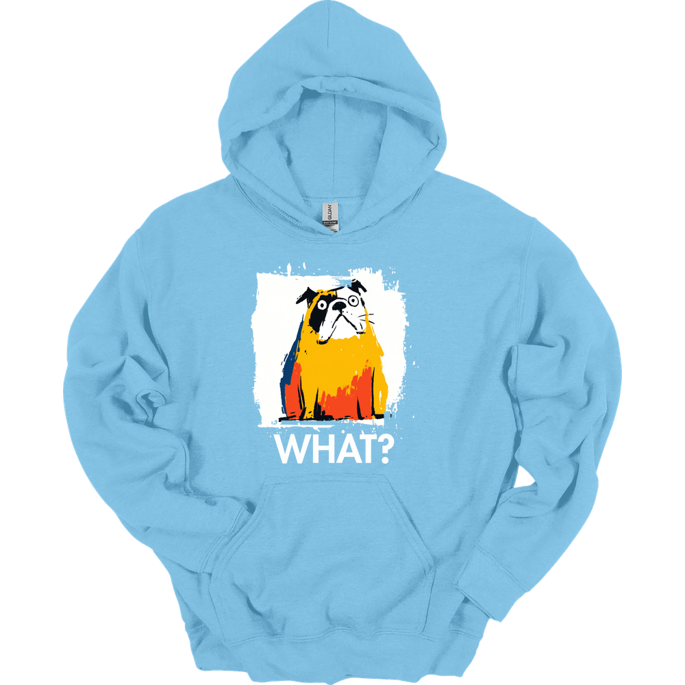 Bulldog - What Dog Hoodie - Light Blue