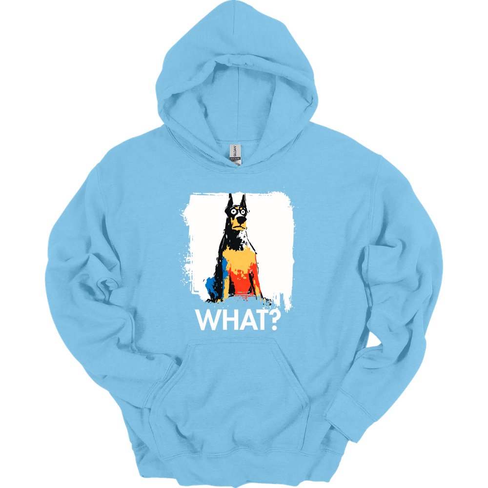 Doberman - What Dog Hoodie - Light Blue