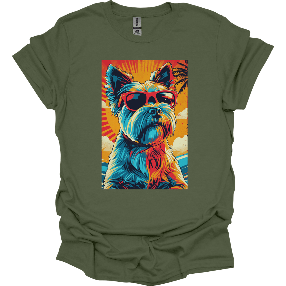 Yorkshire Terrier - Summer Dog T-Shirt - Military Green